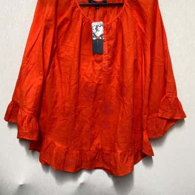 French Connection Womens Size 14 Orange Shirt