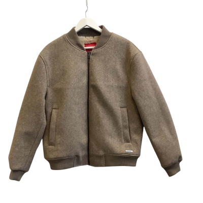 Guess Mens  Size M Faux Fur Lined Bomber Jacket Taupe