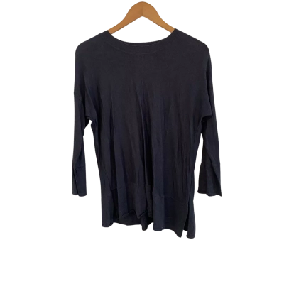 Poetry Womens Silk Cashmere Blend Size 8 Long Sleeve Top Grey 