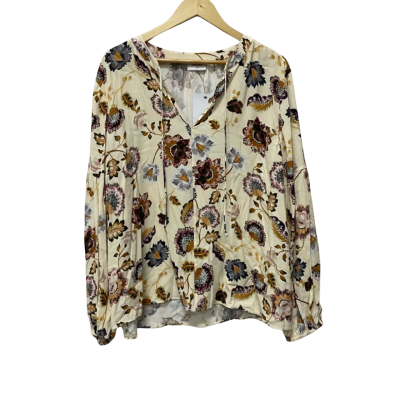Sussan Womens  Size 20 Floral Top / Long Sleeve Top Cream / Floral 