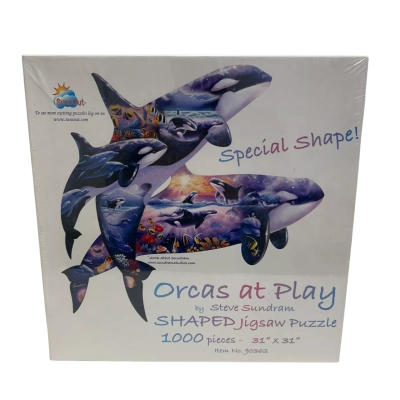“ORCAS AT PLAY” / JIGSAW PUZZLE (SPECIAL SHAPE)