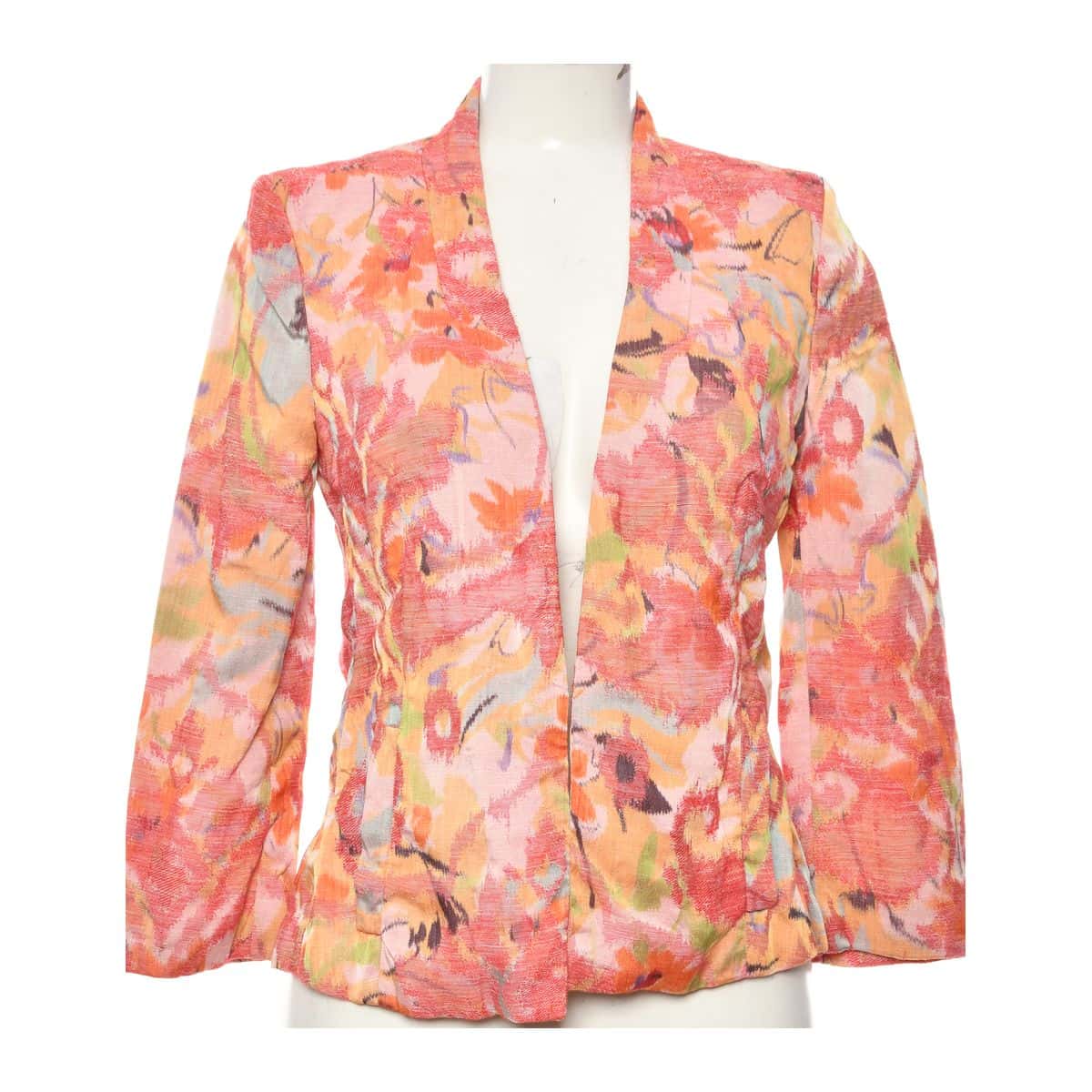 Banana Republic Womens Size 10 Abstract Linen Open Jacket Multi (s)