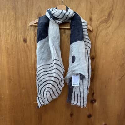 The Ark Black & White Pattern Scarf (New)