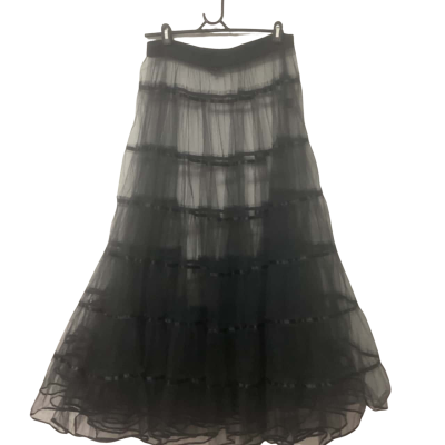  Womens Sinister A-Line Tulle Black Skirt, Size XL