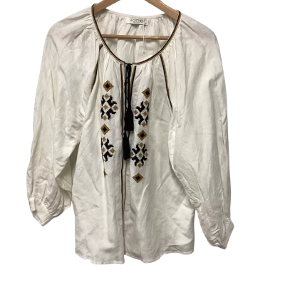 Worthier Womens  Size M Long Sleeve Shirt Cream 