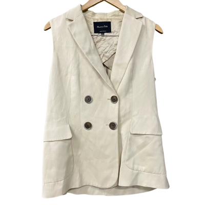 Massimo Dutti Womens Size M Beige Vest Jacket  