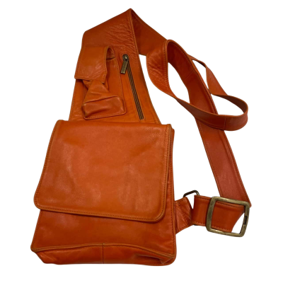 Vera Pelle Womens Cross Body Bag Orange 