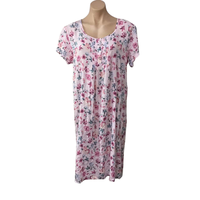 Soho Womens Size L  Pink  / Blue / Green  Floral Short Sleeve Nightie