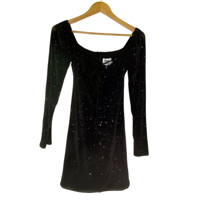 Princess Polly Womens  Size 12 Mini Dress Black  / Silver 
