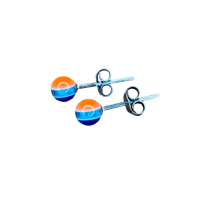 Multicoloured 925 Silver Stud Earrings