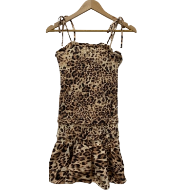 Bardot Women's Size 6 Mini Dress With Frills Animal print 
