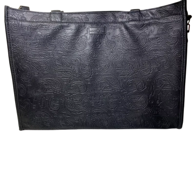 A Culture Kings "Not-For-Sale" (NFS) Large Black Embossed Paisley Tote Bag