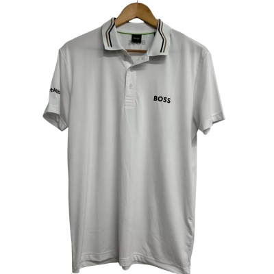 BOSS Mens Size M White Polo Shirt  