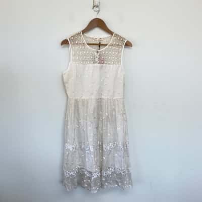 Alannah Hill White Sleeveless Mini Dress Size 12 