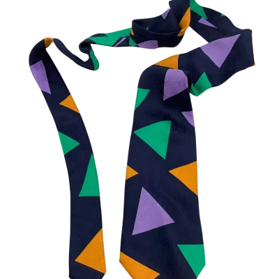  Abetard Mens Silk Tie Multicoloured / Navy Blue Made In Italy