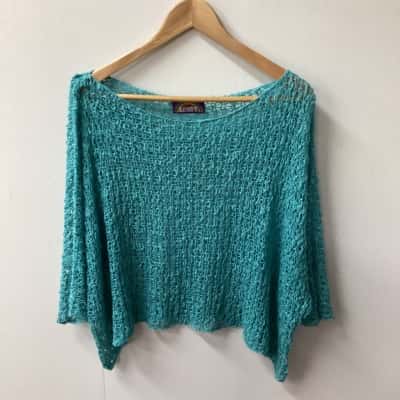 Keshet Womens  Size 14 3/4 Sleeve Top Teal C