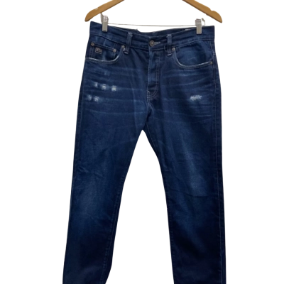 G-Star Raw Size 32 3301 Straight Leg Jeans Navy Blue 