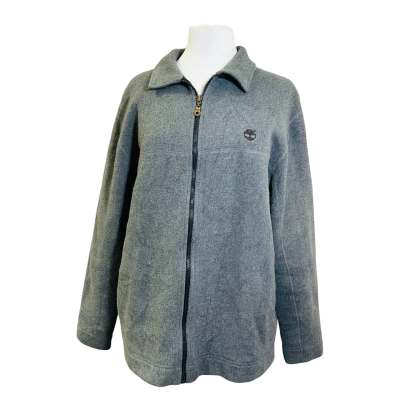 TIMBERLAND Weathergear Mens Size M Front Zipper Wool Blend Jacket Grey 