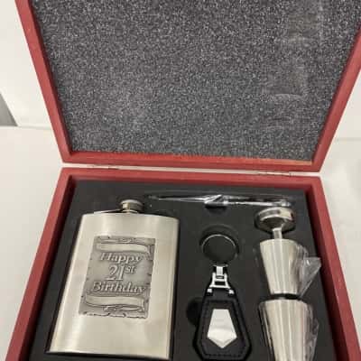 21st Birthday Blank Flask Set 