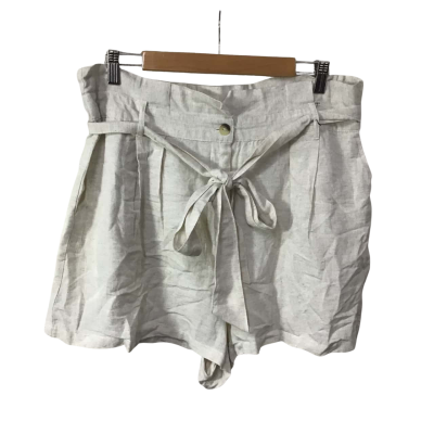  In The Style Womens Size 20 Linen Look Stone Tie Waist Shorts (new)
