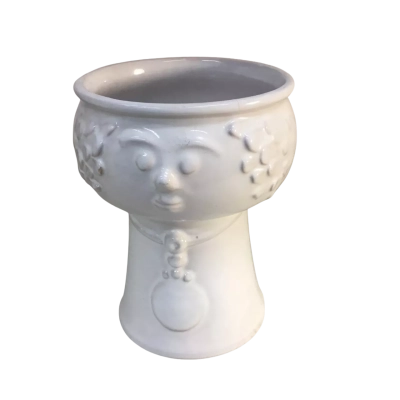 White Patterned Pot Plant Holder Approx 11 x 15.5cm