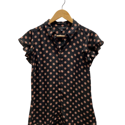 Portmans Womens  Size 8 Black Polka Dot Shirt