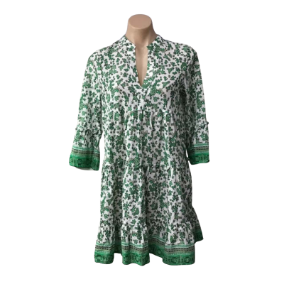 Vero Moda Womens Size S White / Green / Black / Floral 3/4 Sleeve Dress (new)