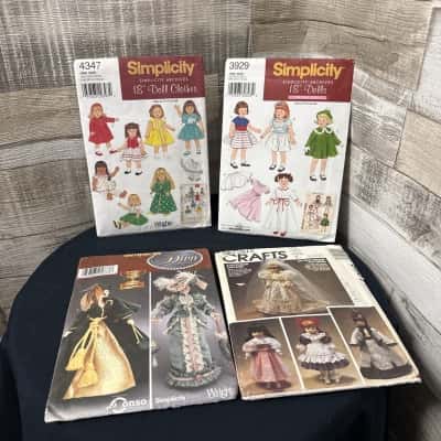 Set of Six Doll Sewing patterns 