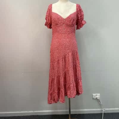 Pink Diamond Womens  Size XL Layered Midi Dress Rose / White 