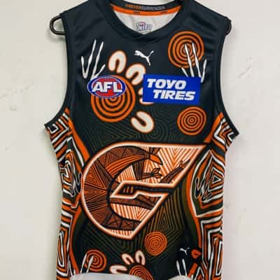 AFL / Puma Mens  Size L Jersey Black  / Orange / White 