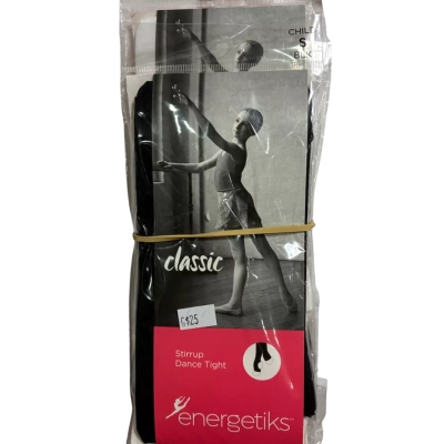 Energetiks, Kids, Size S, 3 pack of 2 black and 1 white stirrup dance tights