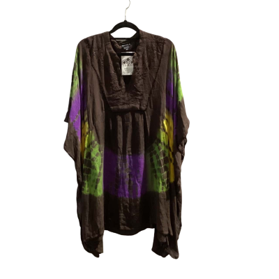 Ishka Womens  Size One Size Multicoloured Tie Dyed Poncho RRP $55