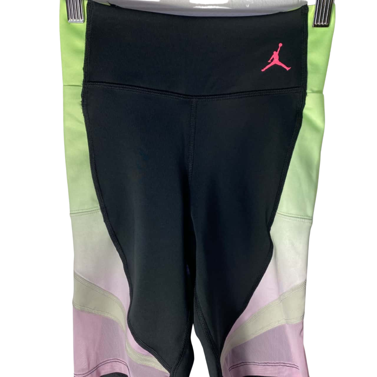 Air Jordan Womens Size XS Activewear Leggings Black/ Pink/ Yellow