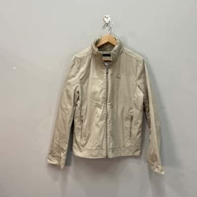 Calvin Klein Mens  Size S Hidden Hood Jacket Beige 