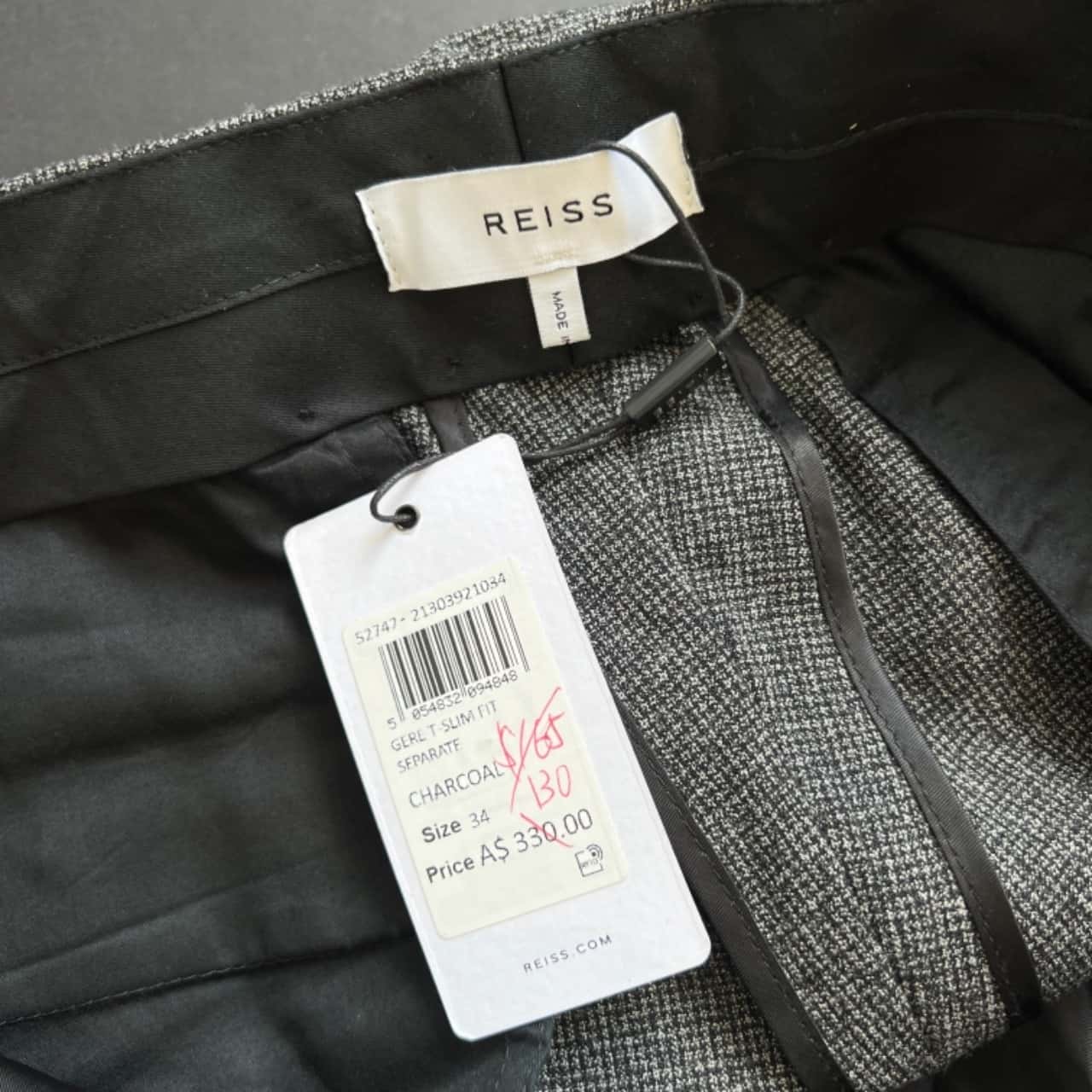 34 Gere Slim Fit Dress Pant Charcoal