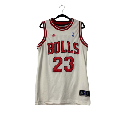Adidas Mens Chicago Bulls Michael Jordan Basketball Jersey Size L Red / White 