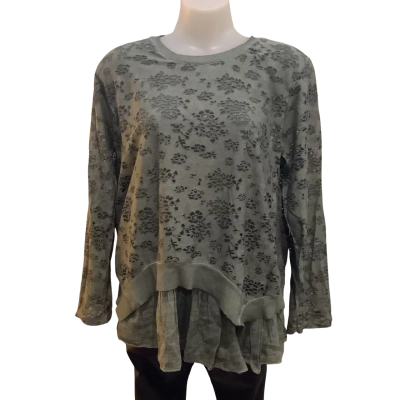 Unisono.   Sage Green Tunic Style Top.    Size 10 