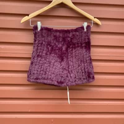 Country Road Womens One Size Bordeaux Purple Faux Fur Snood  