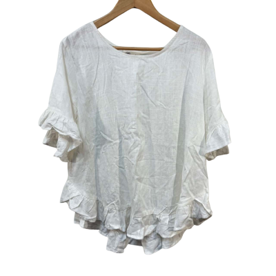 BNWT Miracle Size S/M White Frill Layered Top