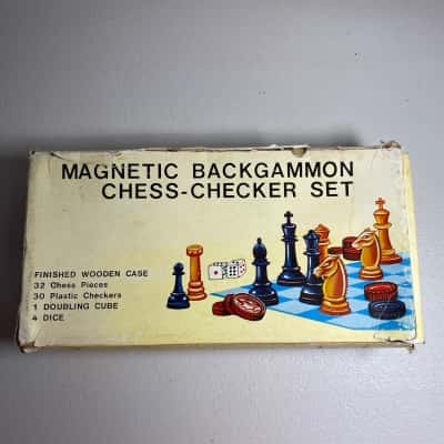 Magnetic Chess and Checkers & Backgammon Game