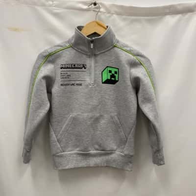 Minecraft Kids Wind Cheater Size 8 / 9 Grey 