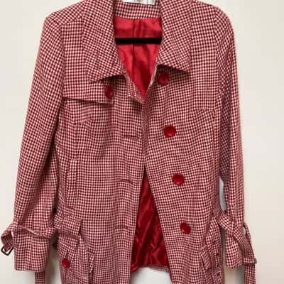 Sunny Girl Womens  Size 10 Winter Jacket Checked / Red / White 