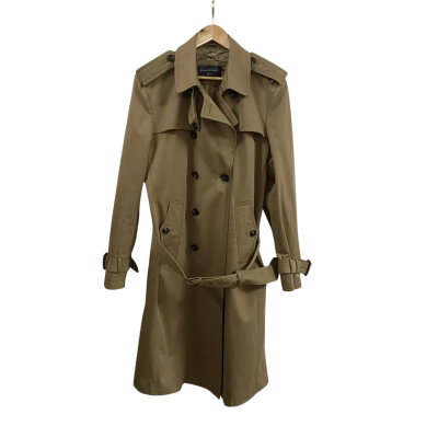 Rhodes & Beckett Womens  Size 48 Double Breasted Trench Coat Khaki