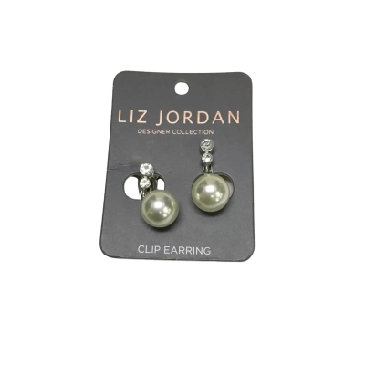 Liz Jordan Faux Pearl Clip Earrings With Diamanté - BNWT - RRP$29.95