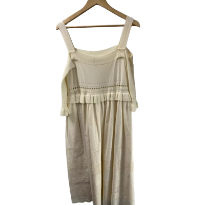 Twinset Milano Womens  Size M Casual Dress Cream 