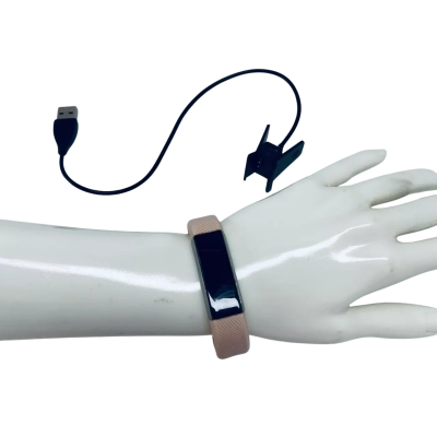 Fitbit Alta with charger pink and rose gold