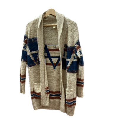 Forever 21 Womens Cardigan Sweater Size S Beige / Blue 