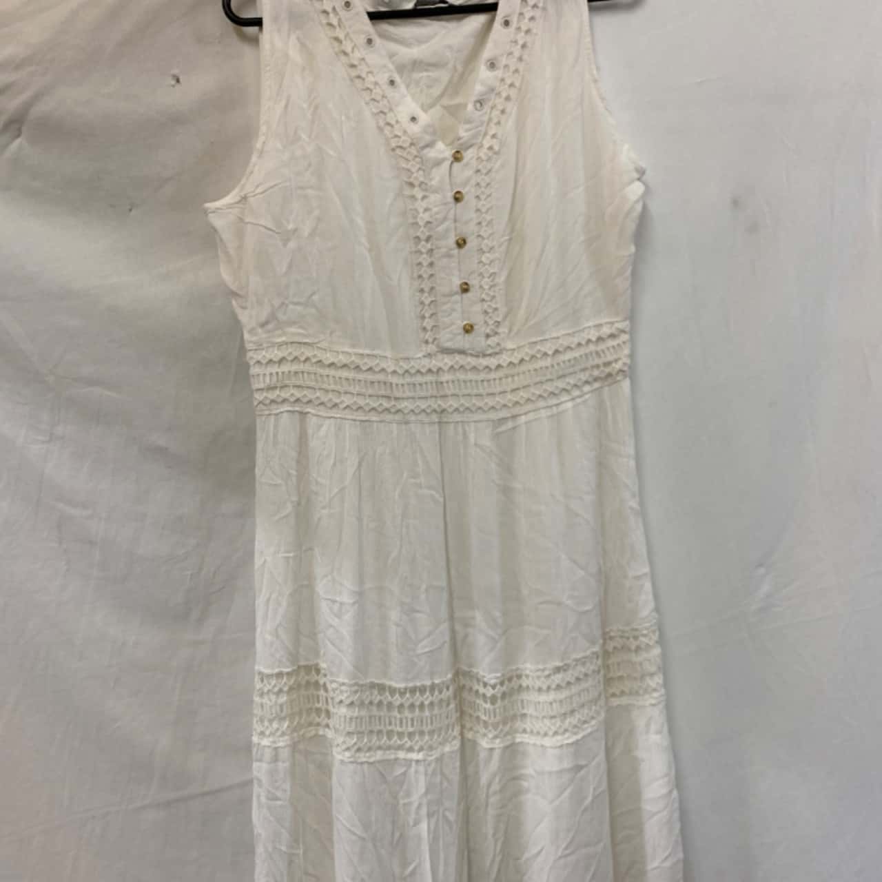 Rockmans Womens Size 16 Formal Dress / Maxi Dress White