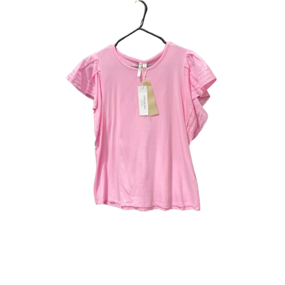 Forever New Curve Womens  Size 16 Debbie Curve Pintuck Flutter Short Sleeve Top Pink  