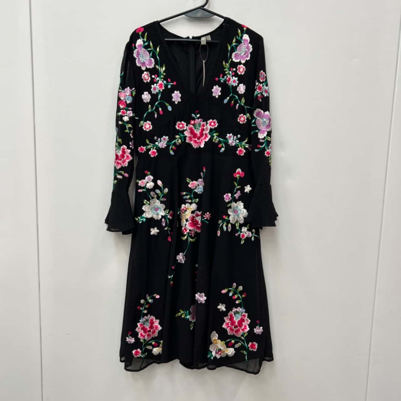 blue dress for baby girl Asos Edition Floral Phoenix Embroidered Satin Halter Midi Dress In Black main image 1